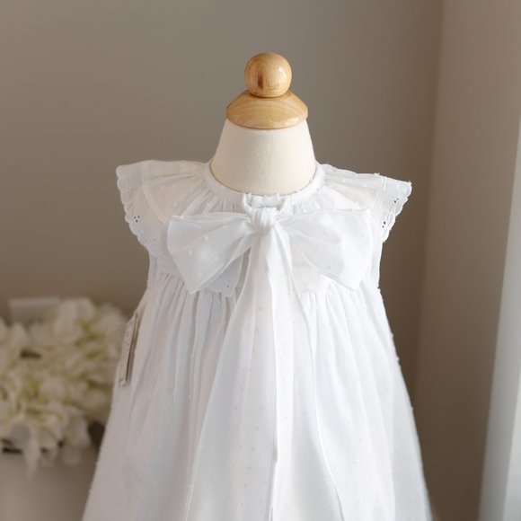White Cotton Float Dress Bailey Boys Boutique Swiss Dot Eyelet Portrait NWT - Picture 3 of 6